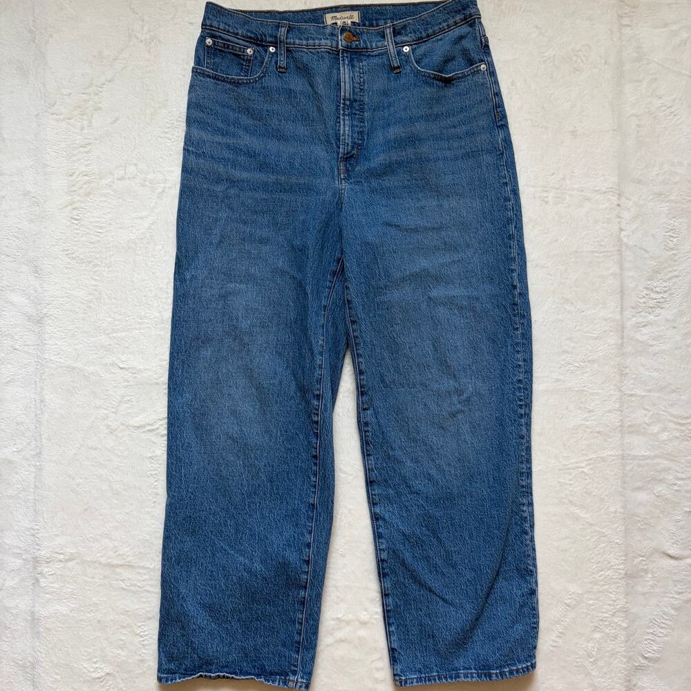 Madewell Perfect Vintage Wide Leg Crop Jeans 32T High Rise Stretch